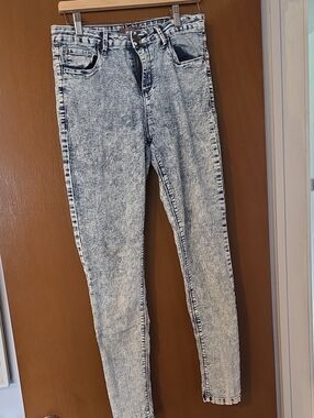 Acid Wash Skinny Women’s Jeans - Light Blue Jegging